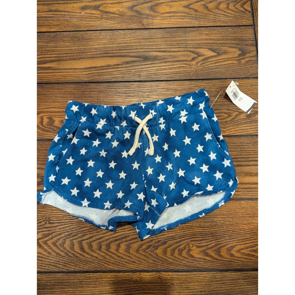 Old Navy Kids Girls Size 5 XS Shorts Blue With Stars Drawstring Elastic NWT